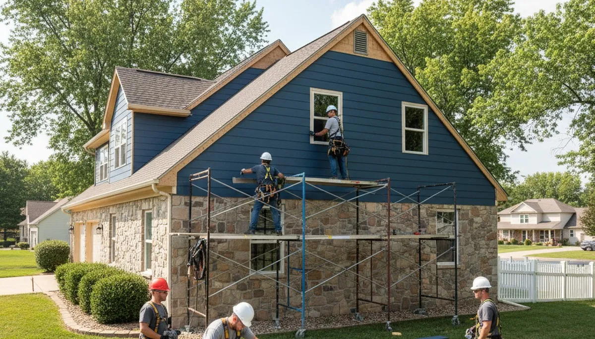 Vinyl siding installation by Kansas City, MO siding contractor